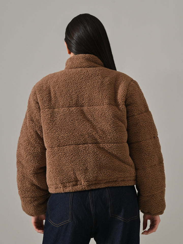 Walnut – Brown Sherpa Puffer Jacket