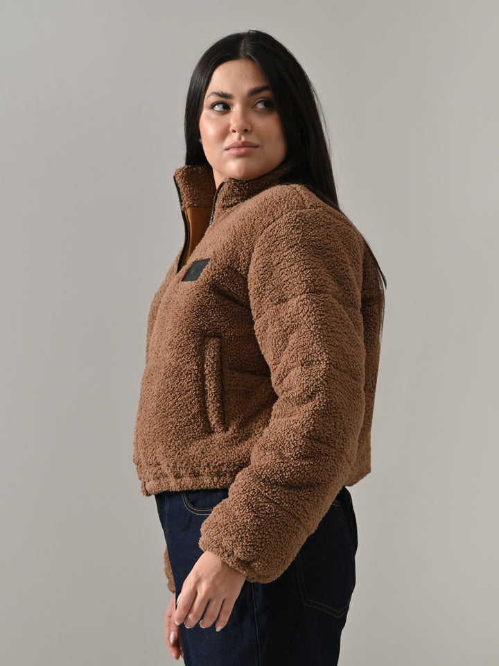 Walnut – Brown Sherpa Puffer Jacket