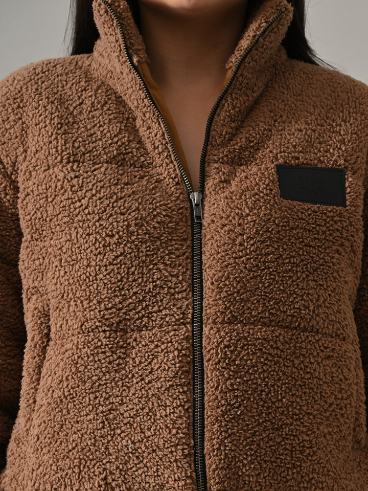 Walnut – Brown Sherpa Puffer Jacket