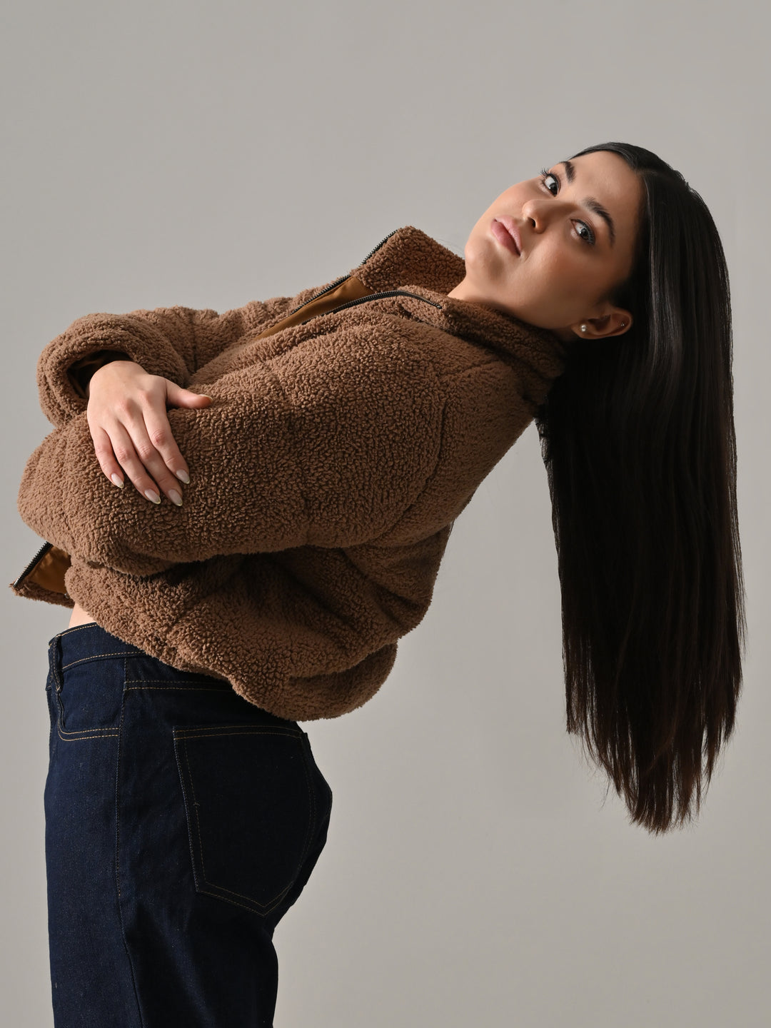 Walnut – Brown Sherpa Puffer Jacket