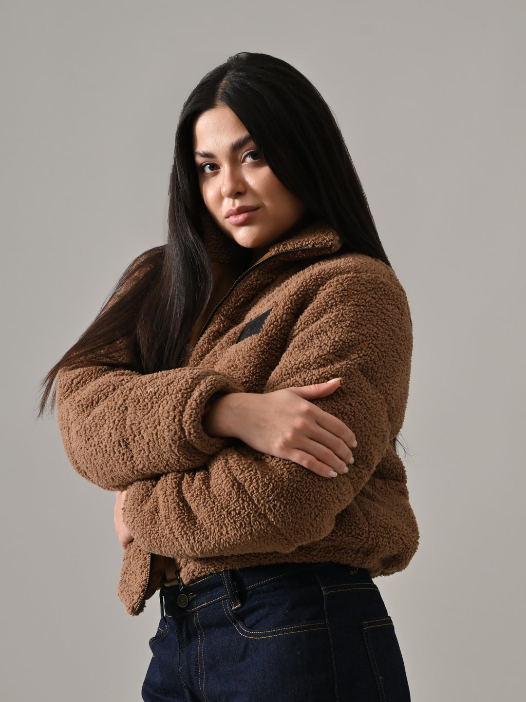 Walnut – Brown Sherpa Puffer Jacket