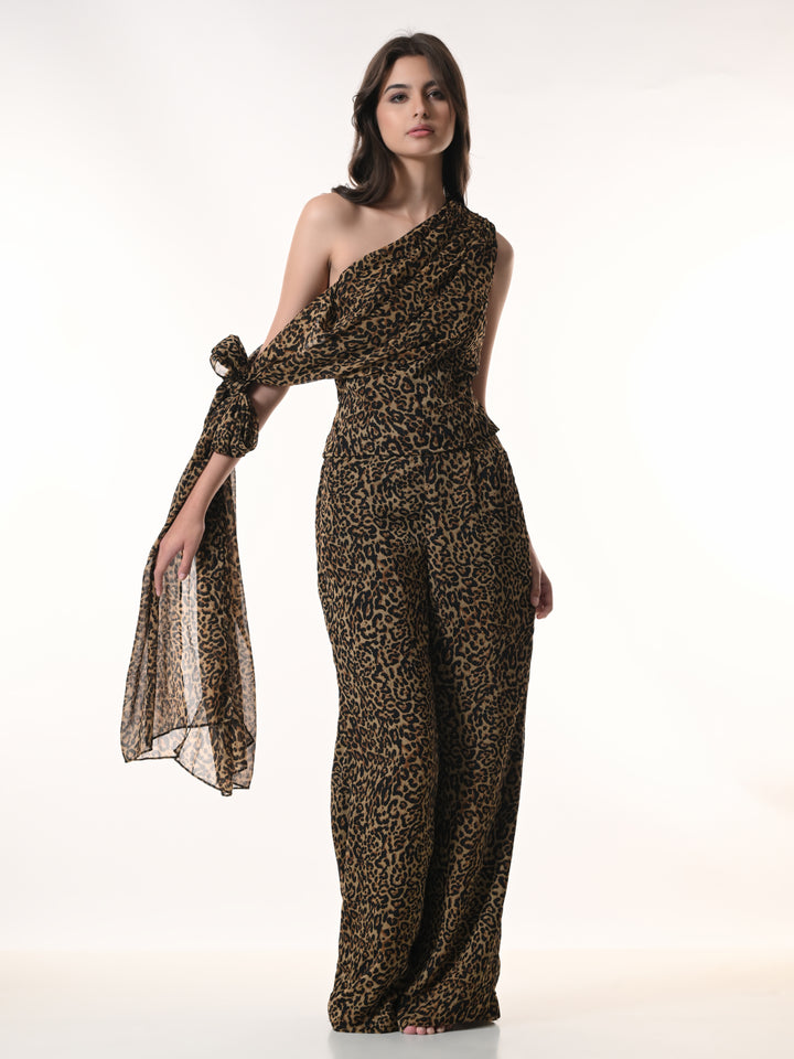 Mysha Leopard Print Co-Ord Set (Brown)