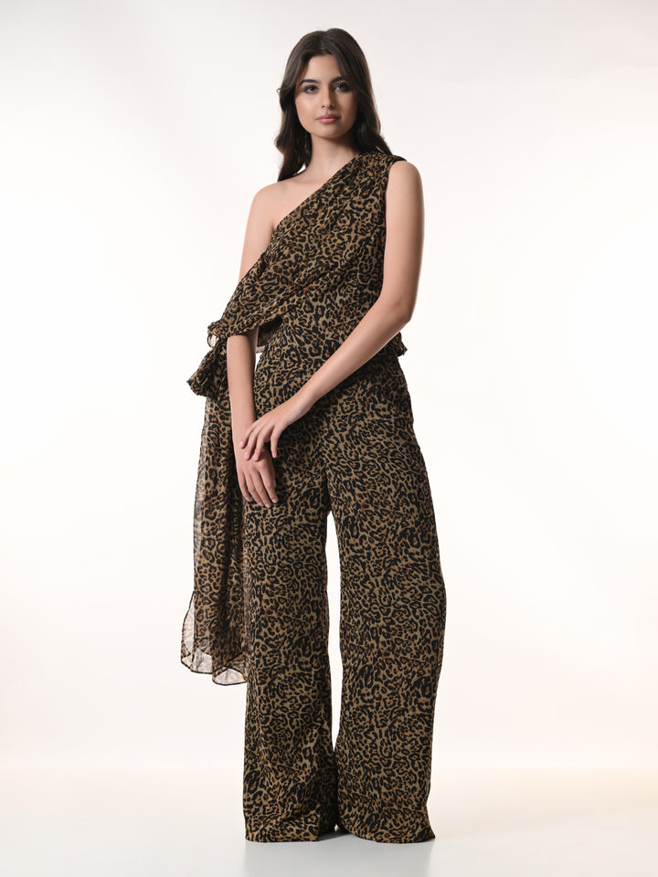 Mysha Leopard Print Co-Ord Set (Brown)