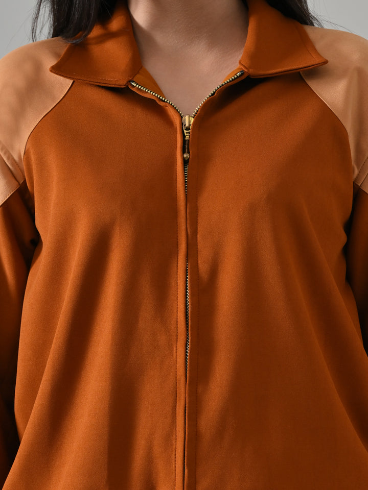 Lake – Mustard Suede Faux-Leather Jacket