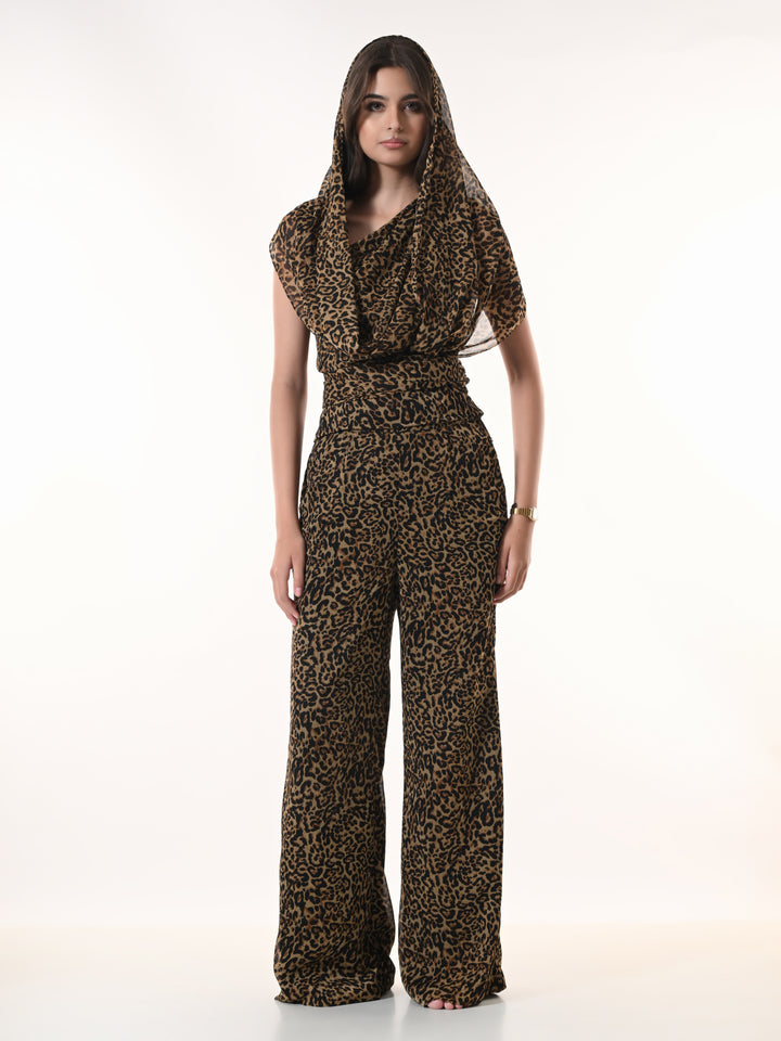 Mysha Leopard Print Co-Ord Set (Brown)