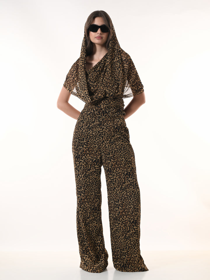 Mysha Leopard Print Co-Ord Set (Brown)