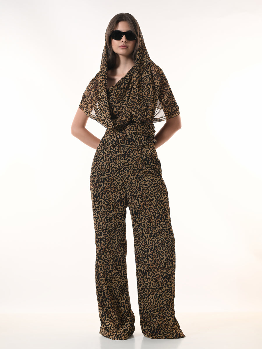 Mysha Leopard Print Co-Ord Set (Brown)