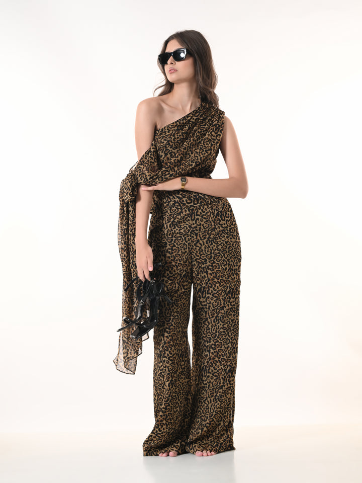 Mysha Leopard Print Co-Ord Set (Brown)