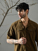 Loose Fit Corduroy Shirt (Olive Green)