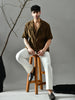 Loose Fit Corduroy Shirt (Olive Green)