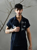 Regular Fit Italian Crepe Shirt (Blue)