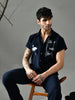 Regular Fit Italian Crepe Shirt (Blue)