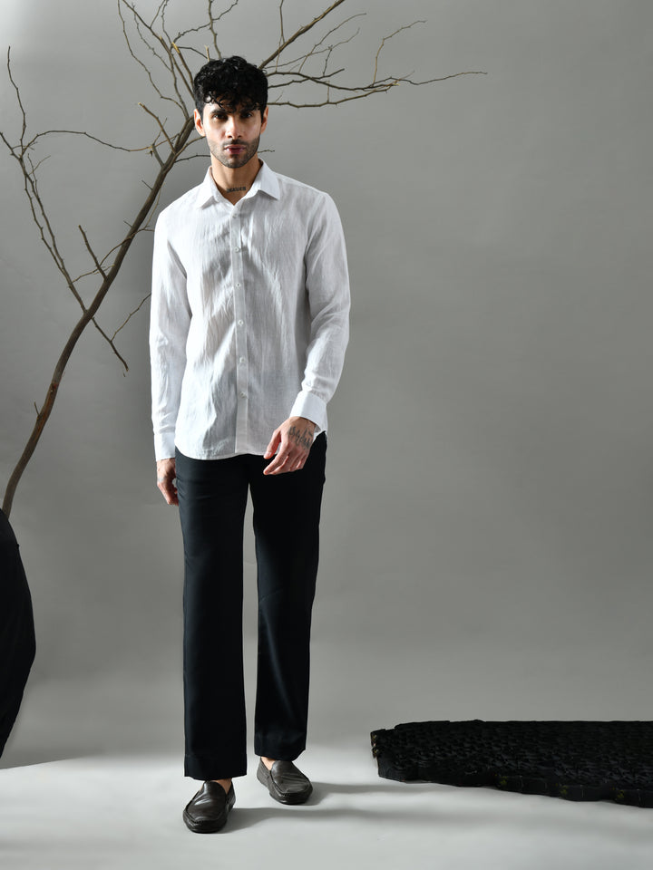 Regular Fit Twill Pants (Black)