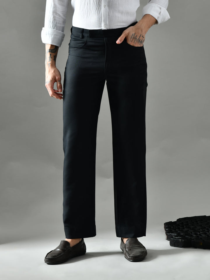 Regular Fit Twill Pants (Black)