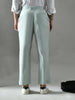 Regular Fit Crepe Trousers (Pista Green)