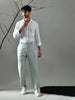 Regular Fit Crepe Trousers (Pista Green)
