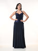 MIRAGE Navy Sequin Halter Evening Dress