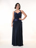 MIRAGE Navy Sequin Halter Evening Dress