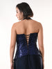 MIRAGE Navy Sequin Halter Evening Dress