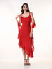 Celeste Red Georgette Western Dress