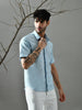 Straight Fit Embroidered Poplin Shirt (Powder Blue)