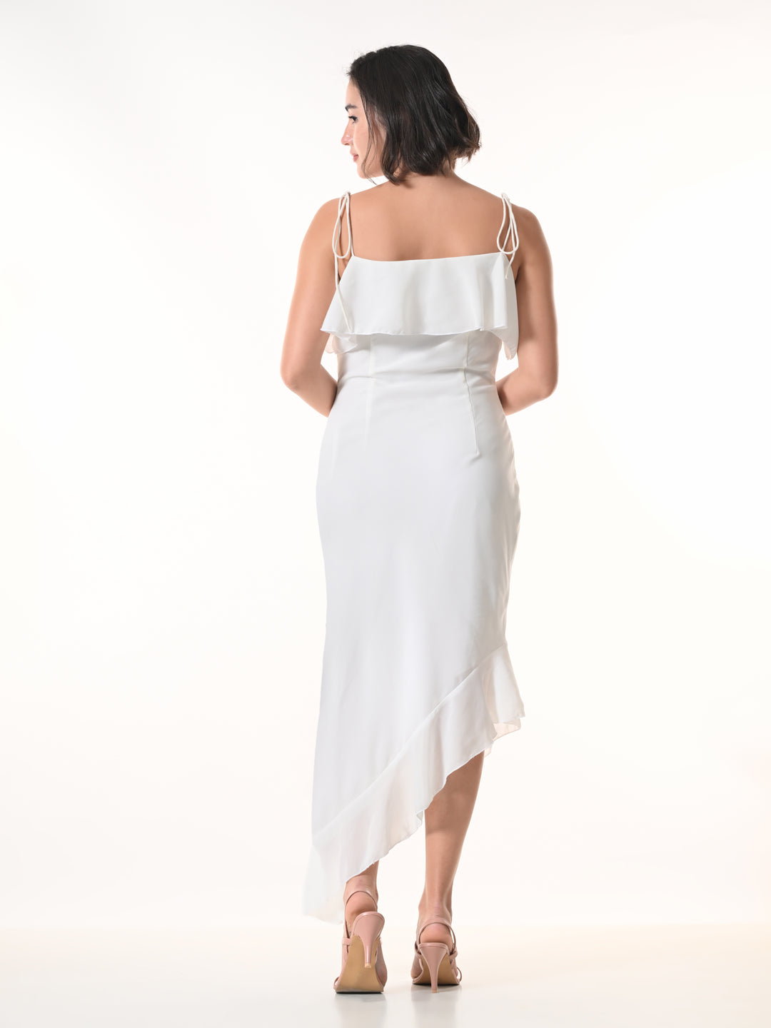 Celeste white Georgette Western Dress