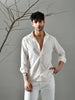 Regular Fit Cotton Satin Shirt (Pale Pink)