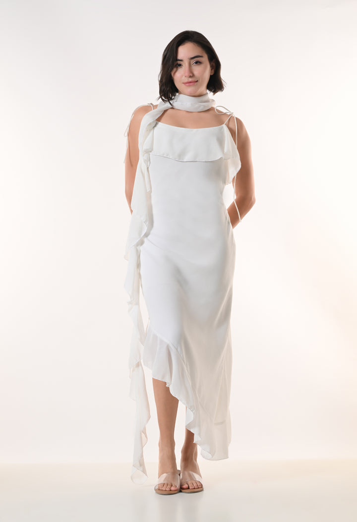 Celeste white Georgette Western Dress