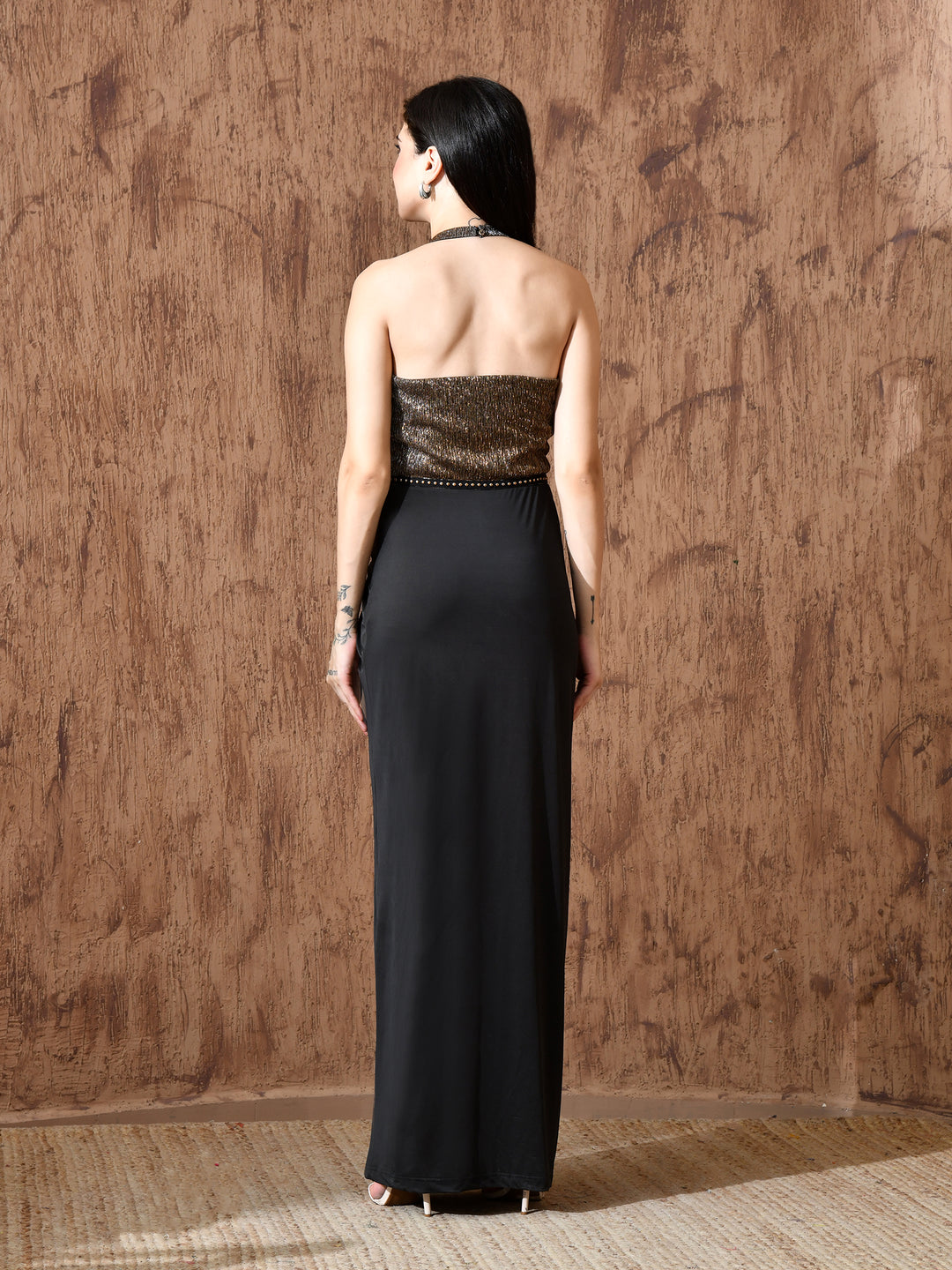 Zanya Black Jersey Western Dress (Black)