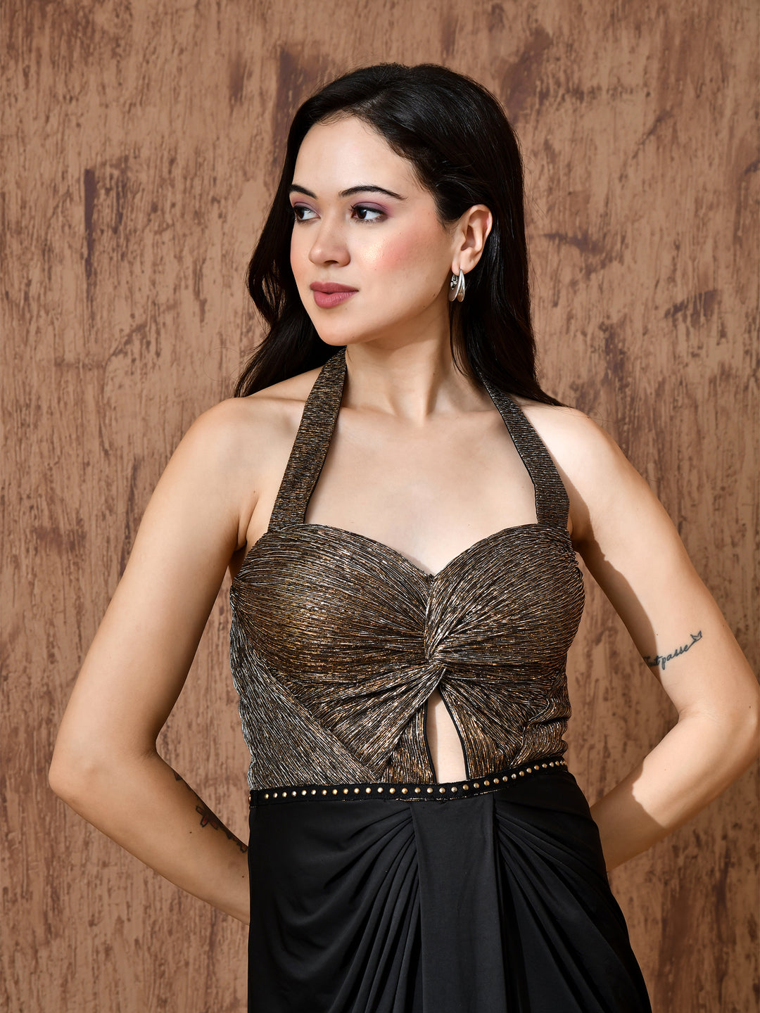 Zanya Black Jersey Western Dress (Black)