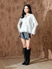 Jane White Twill Non-Denim Western Shirt (White)
