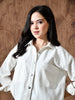 Jane White Twill Non-Denim Western Shirt (White)