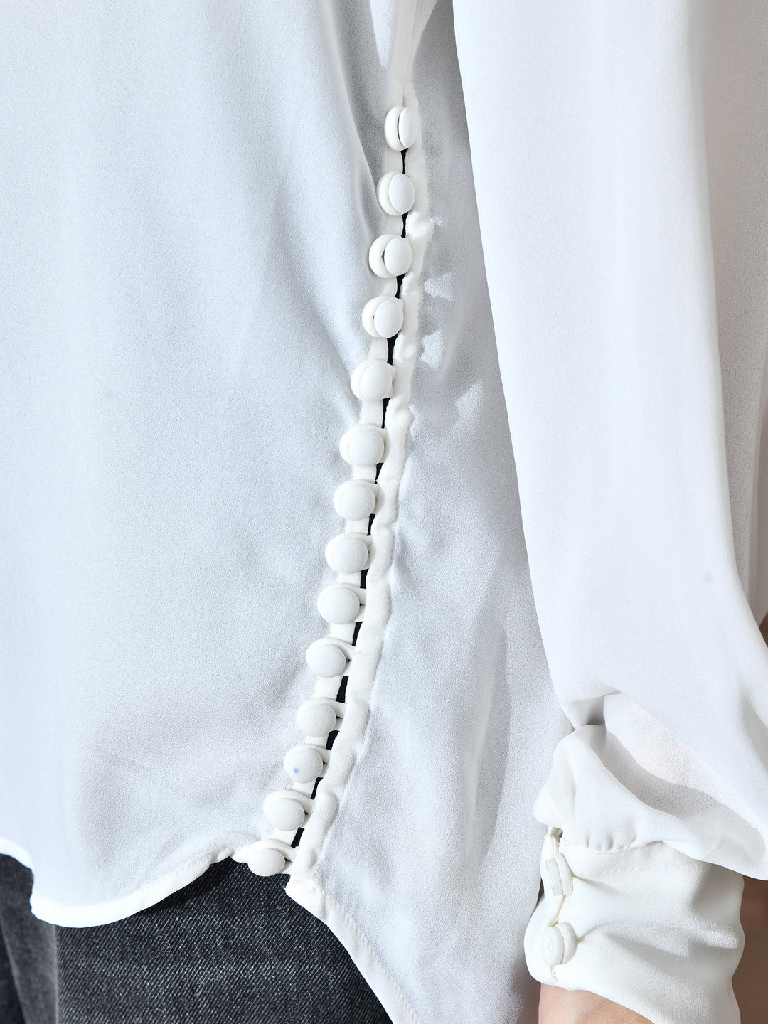 Pure Georgette Western Shirt (White)