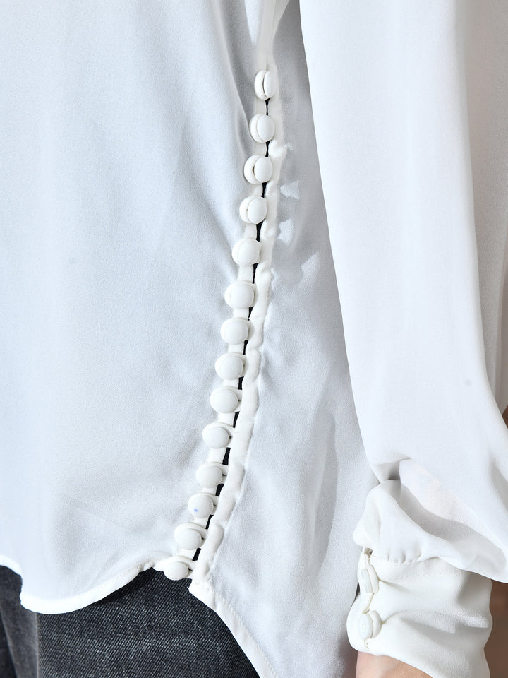 Pure Georgette Western Shirt (White)