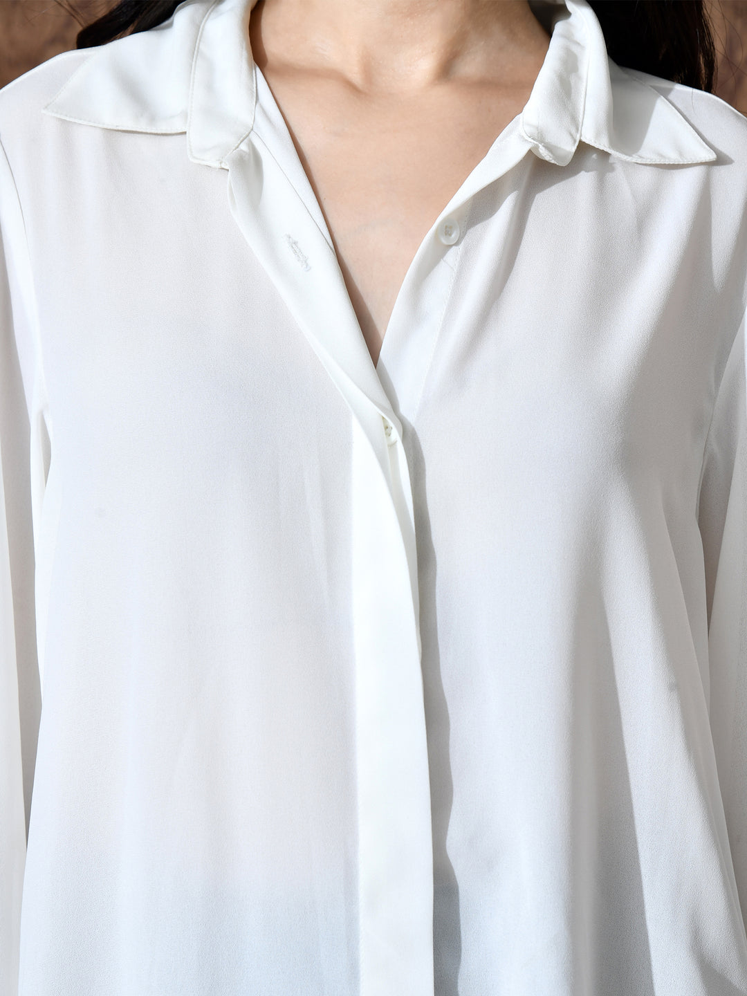 Pure Georgette Western Shirt (White)