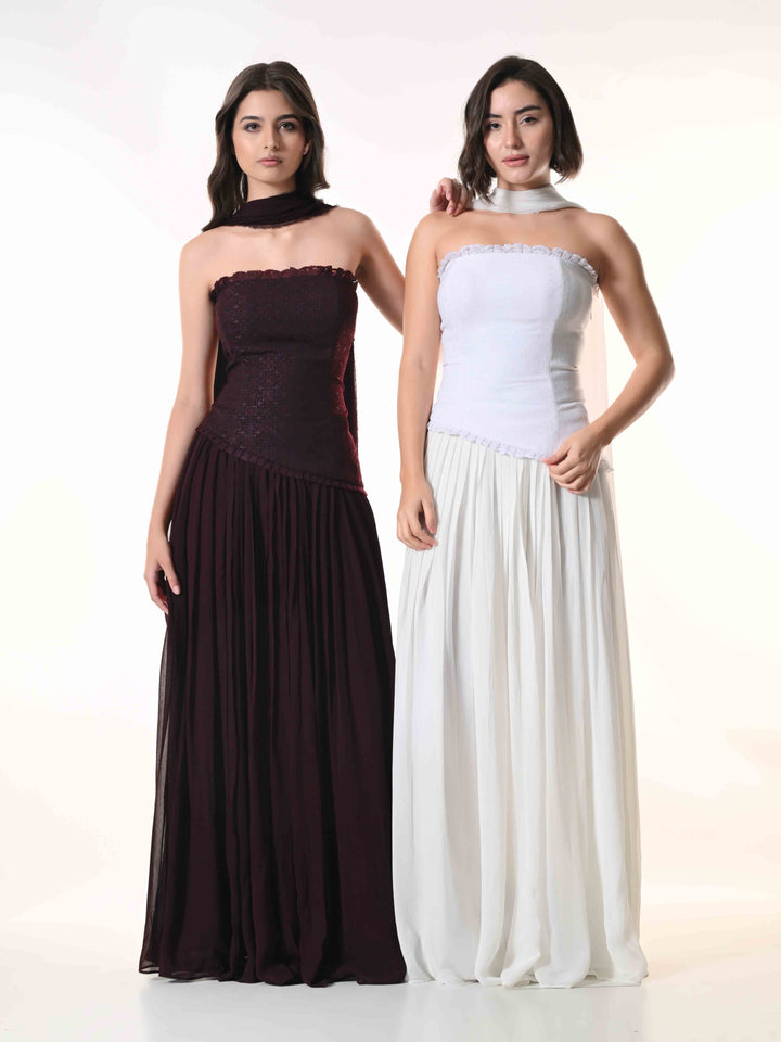 Mae, Indo Western Skirt Set (Wine)