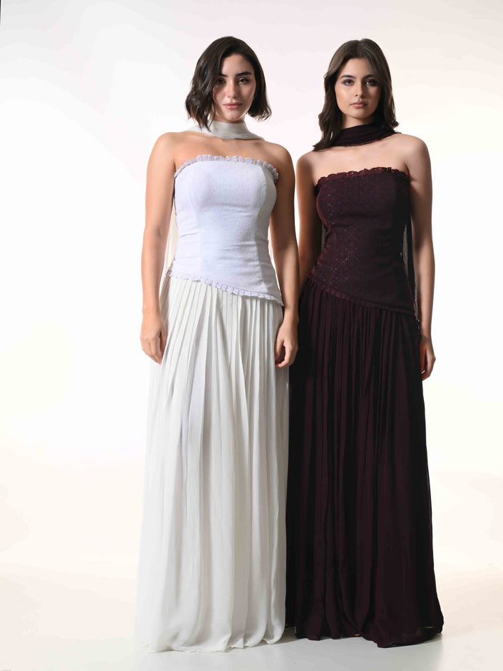 Mae, Indo Western Skirt Set (Wine)