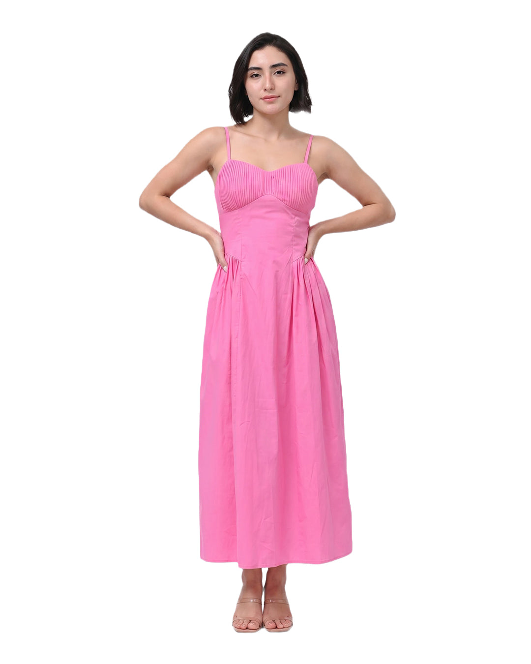 TEAH Cotton Western Wear Dress (Pink)