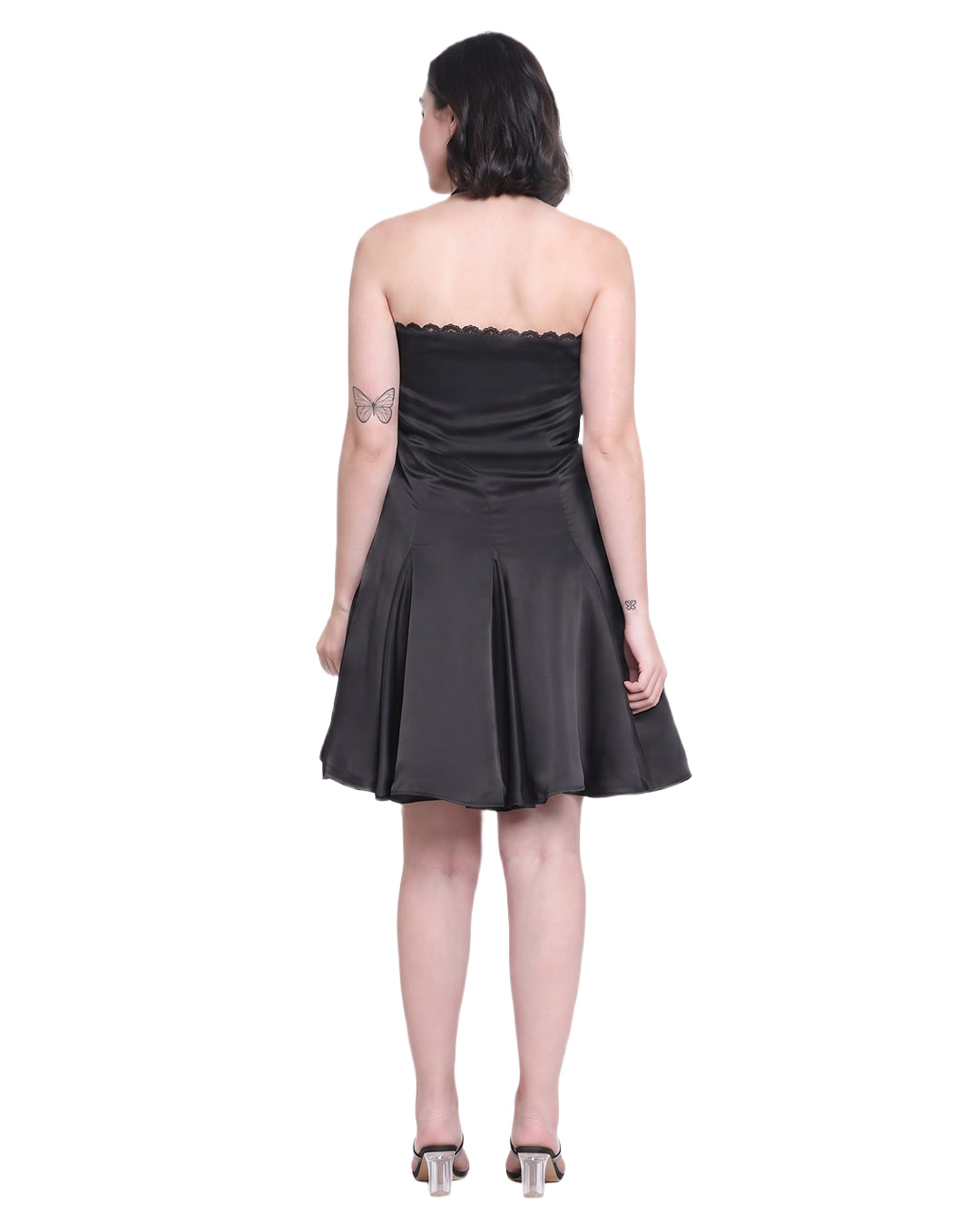 GIGI, Flare Fit Western Wear Dress (Black)