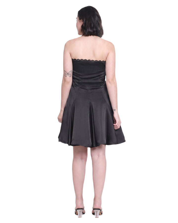 GIGI, Flare Fit Western Wear Dress (Black)