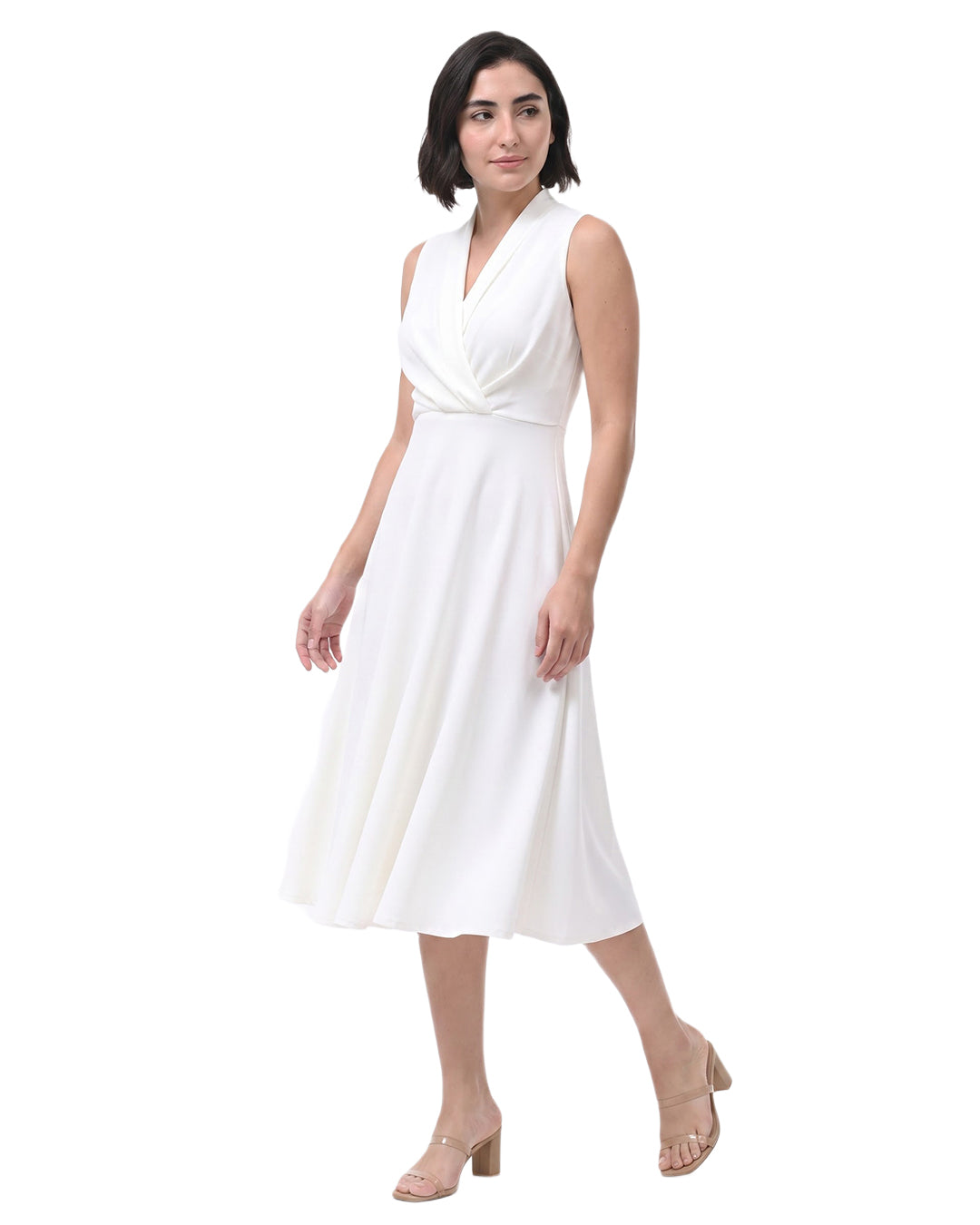 DOVE, GORGETTE, Party Wear Dress (Off-White)