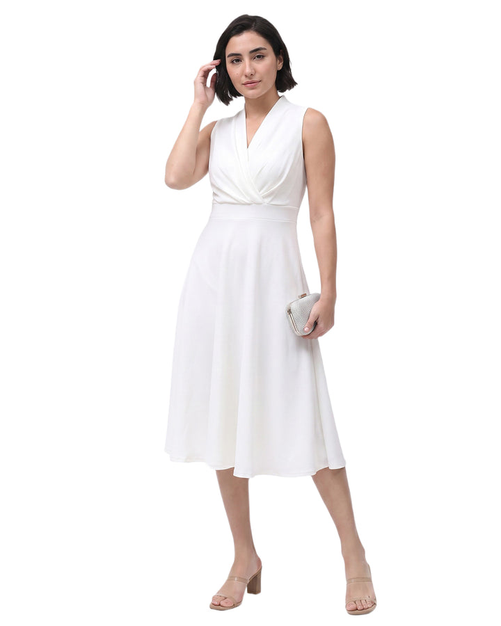 DOVE, GORGETTE, Party Wear Dress (Off-White)