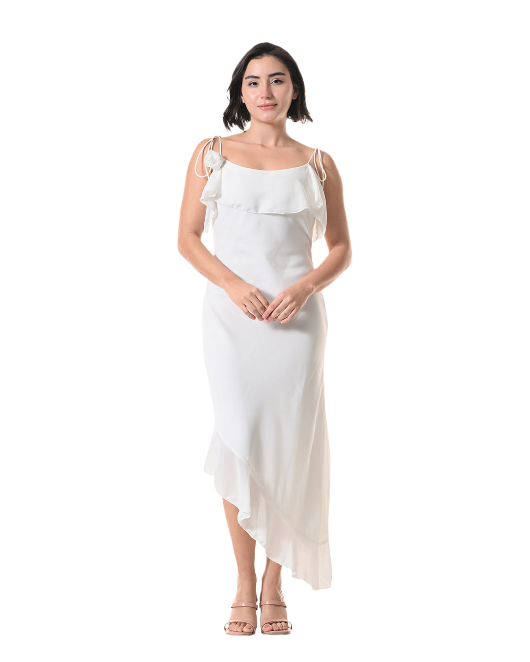 CELESTE white Georgette Western Dress