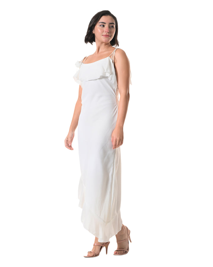 CELESTE white Georgette Western Dress