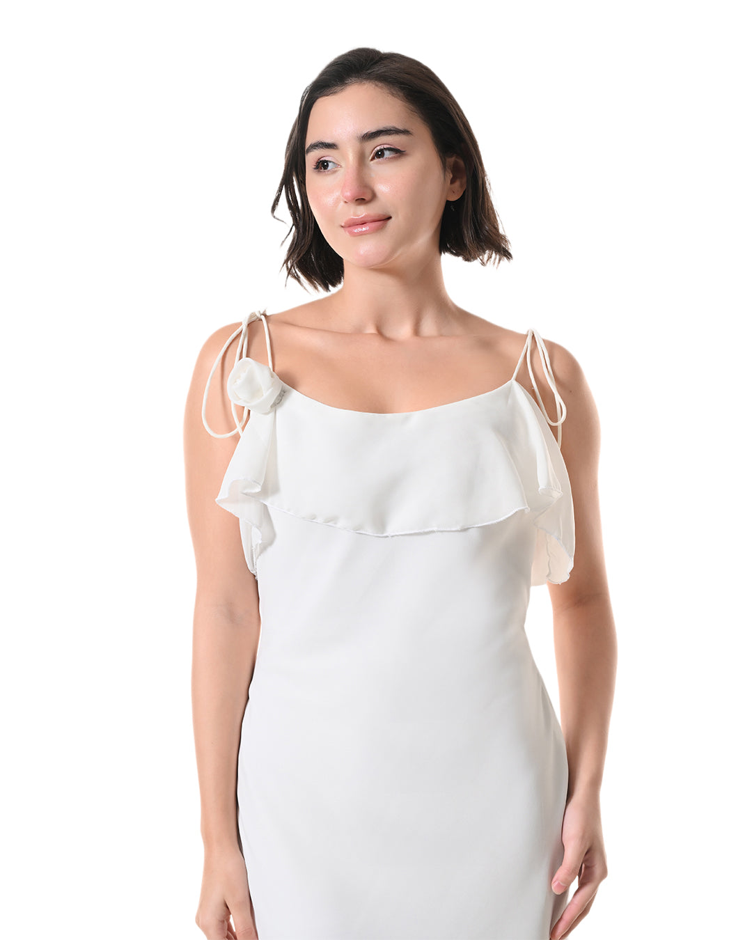 CELESTE white Georgette Western Dress