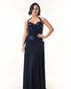 MIRAGE Navy Sequin Halter Evening Dress