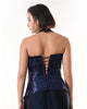 MIRAGE Navy Sequin Halter Evening Dress
