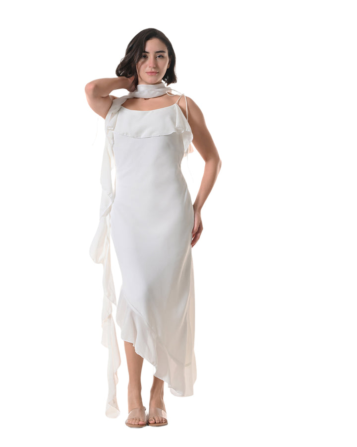CELESTE white Georgette Western Dress