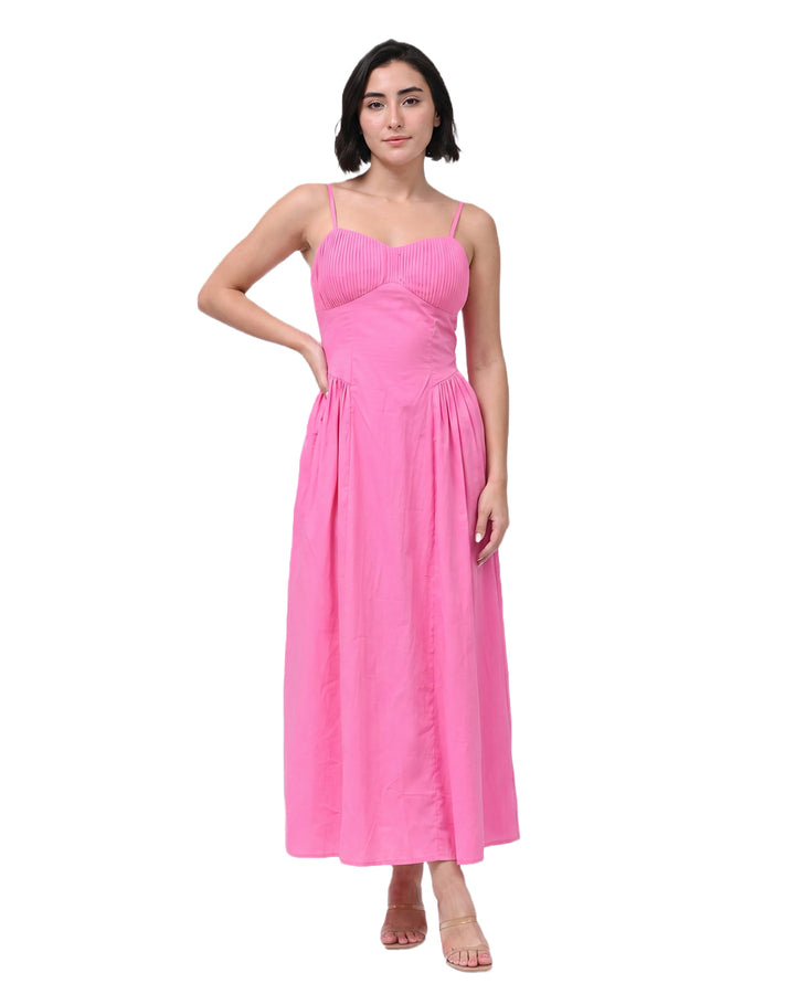 TEAH Cotton Western Wear Dress (Pink)