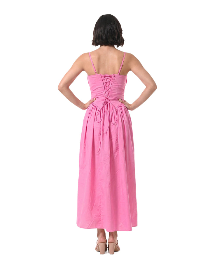 TEAH Cotton Western Wear Dress (Pink)